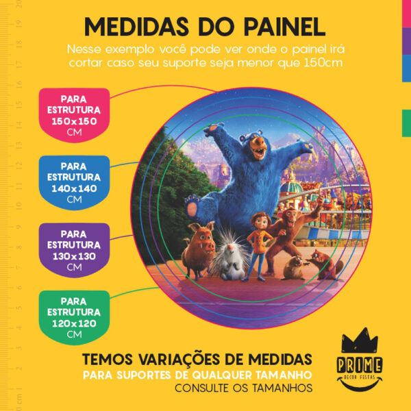 Painel Redondo 3D Parque dos Sonhos Tecido Sublimado - Image 4