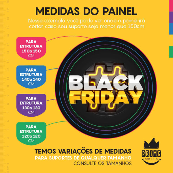 Painel Redondo 3D Black Friday Tecido Sublimado - Image 4