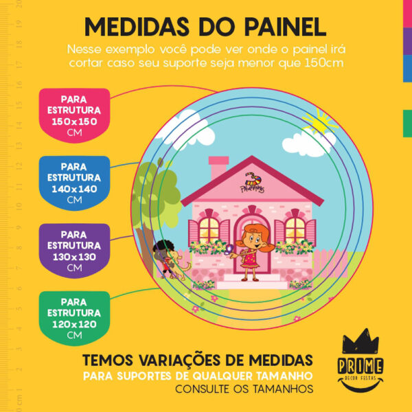 Painel Redondo 3D Três Palavrinhas Tecido Sublimado - Image 4