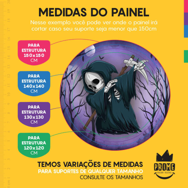 Trio Capa Cilindro + Painel Redondo 3D Halloween 1,50m Veste Fácil - Image 4