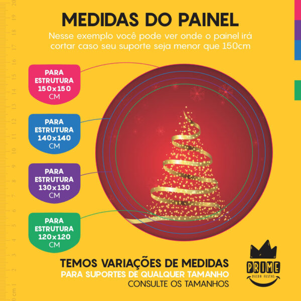 Trio Capa Cilindro + Painel Redondo 3D Natal 1,50m Veste Fácil - Image 4