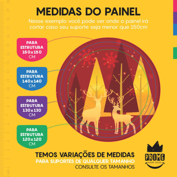 Trio Capa Cilindro + Painel Redondo 3D Natal 1,50m Veste Fácil - Image 4
