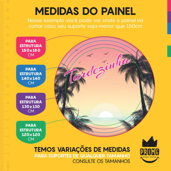 Trio Capa Cilindro + Painel Redondo 3D Tardezinha 1,50m Veste Fácil - Image 4