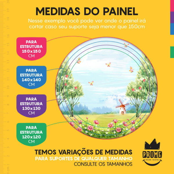 Trio Capa Cilindro + Painel Redondo 3D Gratidão 1,50m Veste Fácil - Image 4