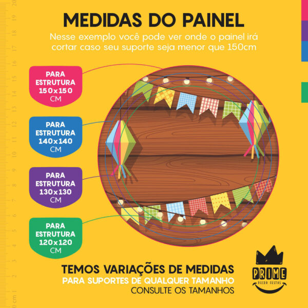 Trio Capa Cilindro + Painel Redondo 3D Festa Junina 1,50m Veste Fácil - Image 4
