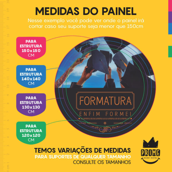 Trio Capa Cilindro + Painel Redondo 3D Formatura 1,50m Veste Fácil - Image 4