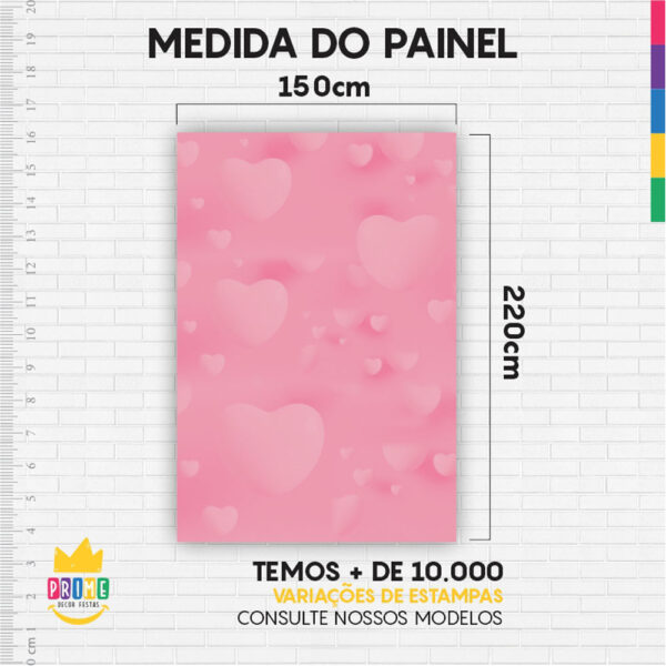 Kit Casado Dia das Mães Rosa Painel Redondo Trio Capas Cilindro Retangular Vertical Em Tecido - Image 6