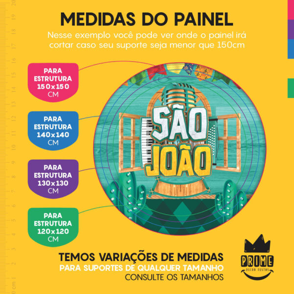 Painel Redondo 3D Festa Junina São João Tecido Sublimado - Image 4