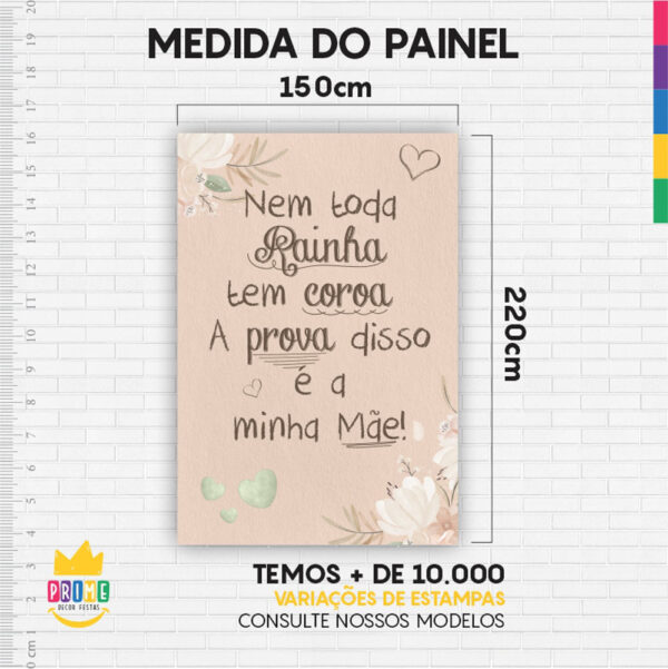 Kit Casado Dia das Mães Painel Redondo Trio Capas Cilindro Retangular Vertical Em Tecido - Image 6