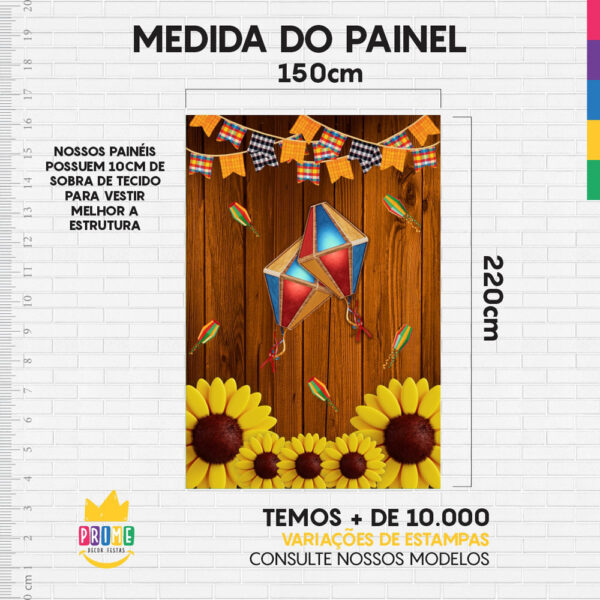 Painel de Festa Retangular 3D Festa Junina Casadinho 1,50m x 2,20 - Image 4