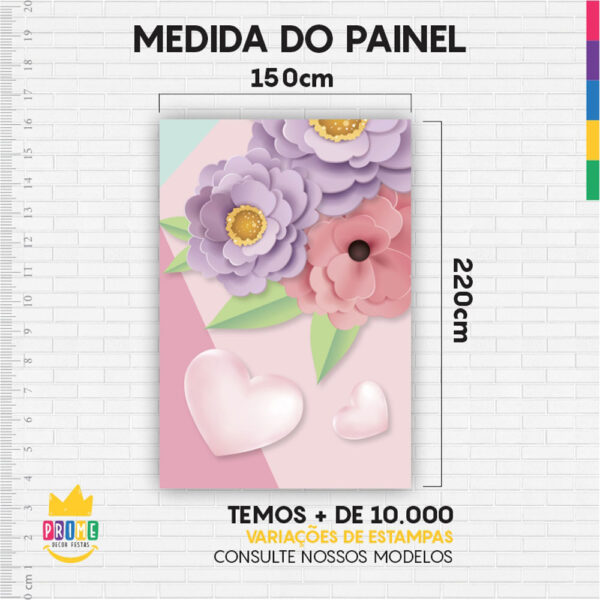 Kit Casado Dia das Mães Painel Redondo Trio Capas Cilindro Retangular Vertical Em Tecido - Image 6