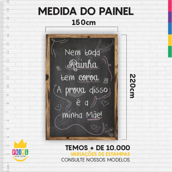 Kit Casado Dia das Mães Giz Painel Redondo Trio Capas Cilindro Retangular Vertical Em Tecido - Image 6