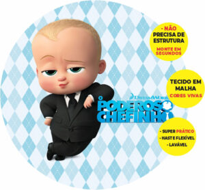 Painel Redondo 3D Poderoso Chefinho Abre Fácil Tecido