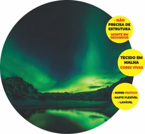 Painel Redondo 3D Aurora Boreal Abre Fácil Tecido