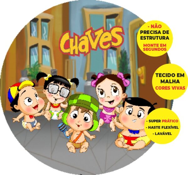 Painel Redondo 3D Chaves Abre Fácil Tecido