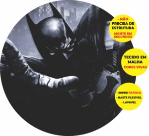 Painel Redondo 3D Batman Abre Fácil Tecido