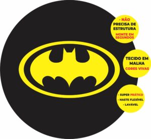 Painel Redondo 3D Batman Abre Fácil Tecido