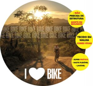 Painel Redondo 3D Bike Abre Fácil Tecido