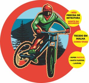 Painel Redondo 3D Bike Abre Fácil Tecido