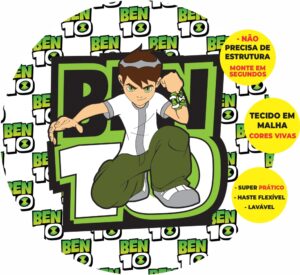 Painel Redondo 3D Ben 10 Abre Fácil Tecido