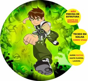 Painel Redondo 3D Ben 10 Abre Fácil Tecido