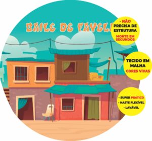 Painel Redondo 3D Baile De Favela Abre Fácil Tecido