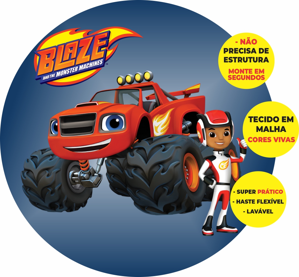 Painel Redondo 3D Blaze Abre Fácil Tecido