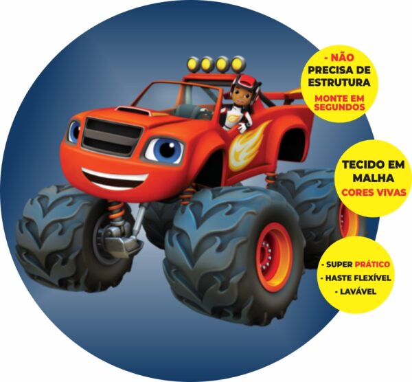 Painel Redondo 3D Blaze Abre Fácil Tecido