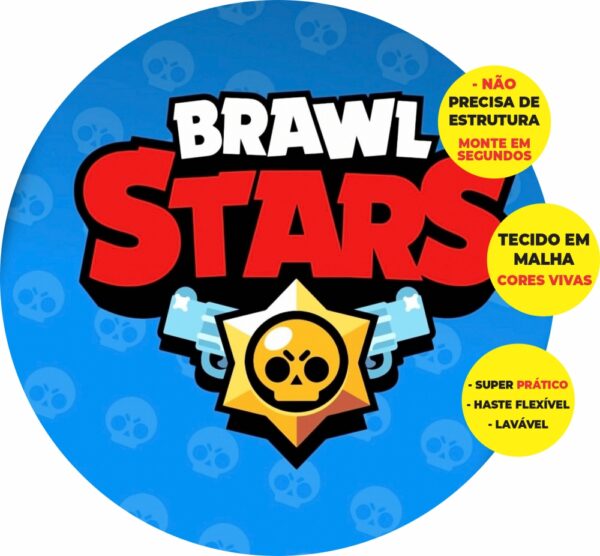Painel Redondo 3D Brawl Stars Abre Fácil Tecido