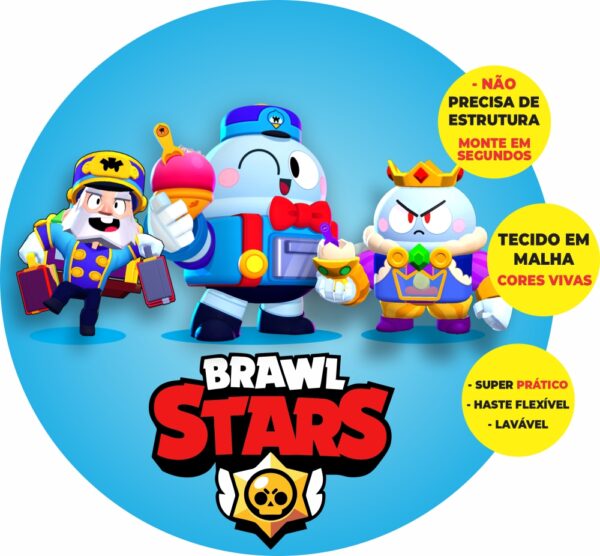 Painel Redondo 3D Brawl Stars Abre Fácil Tecido