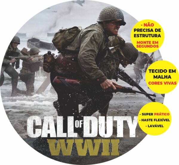 Painel Redondo 3D Call Of Duty Abre Fácil Tecido