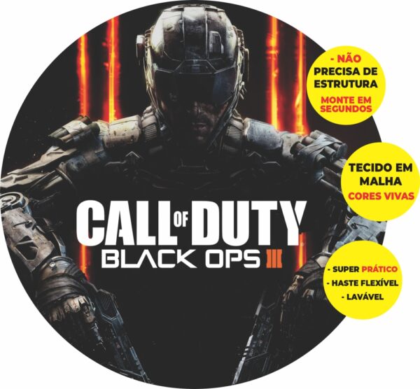 Painel Redondo 3D Call Of Duty Abre Fácil Tecido