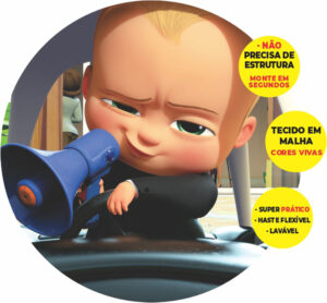 Painel Redondo 3D Poderoso Chefinho Abre Fácil Tecido
