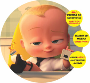 Painel Redondo 3D Poderoso Chefinho Abre Fácil Tecido