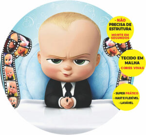 Painel Redondo 3D Poderoso Chefinho Abre Fácil Tecido