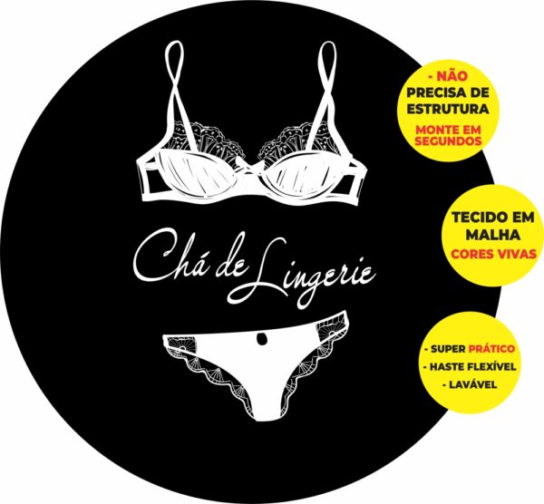 Painel Redondo 3D Chá De Lingerie Abre Fácil Tecido