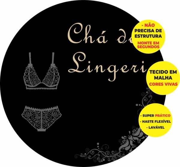 Painel Redondo 3D Chá De Lingerie Abre Fácil Tecido