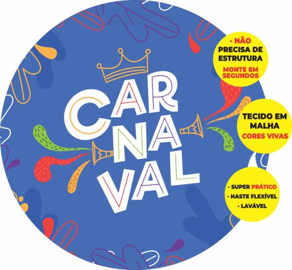 Painel Redondo 3D Carnaval Abre Fácil Tecido