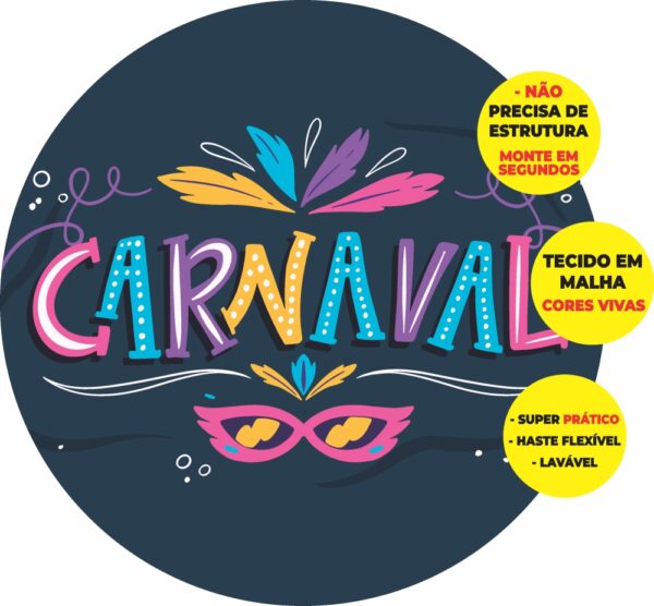 Painel Redondo 3D Canarval Abre Fácil Tecido