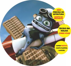 Painel Redondo 3D Crazy Frog Abre Fácil Tecido