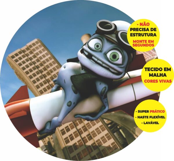 Painel Redondo 3D Crazy Frog Abre Fácil Tecido