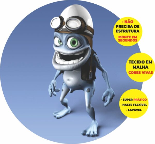 Painel Redondo 3D Crazy Frog Abre Fácil Tecido
