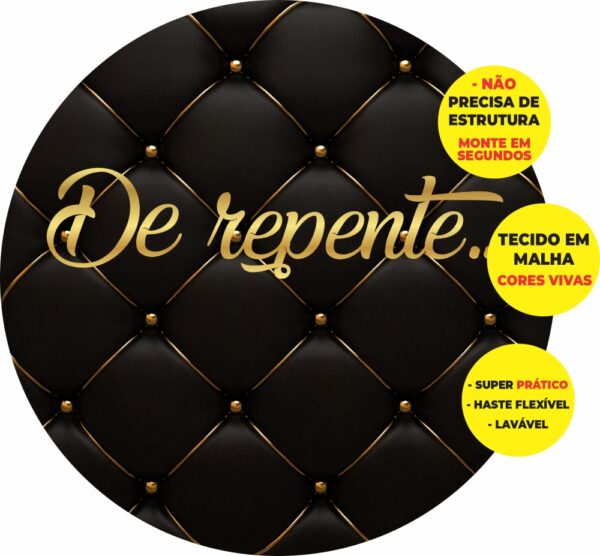 Painel Redondo 3D De Repente Abre Fácil Tecido