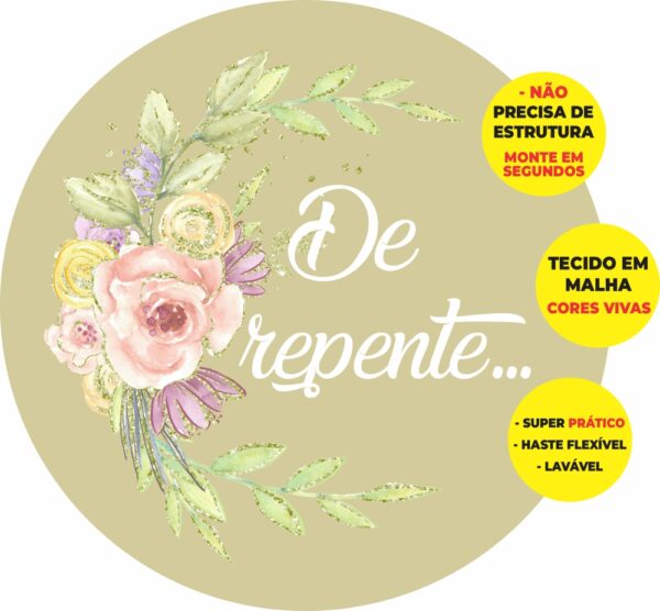 Painel Redondo 3D De Repente Abre Fácil Tecido