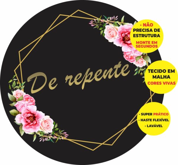 Painel Redondo 3D De Repente Abre Fácil Tecido