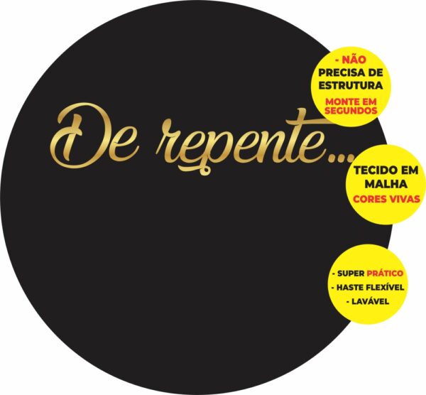 Painel Redondo 3D De Repente Abre Fácil Tecido