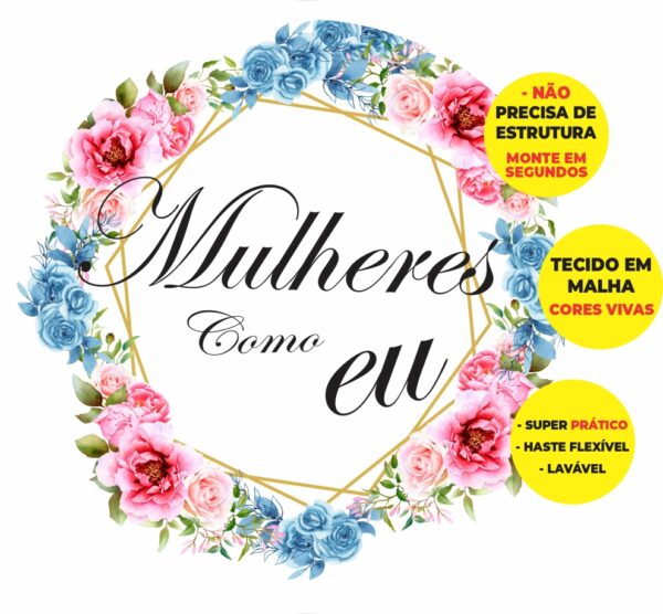Painel Redondo 3D Dia Da Mulher Abre Fácil Tecido