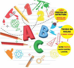 Painel Redondo 3D Escola Abre Fácil Tecido