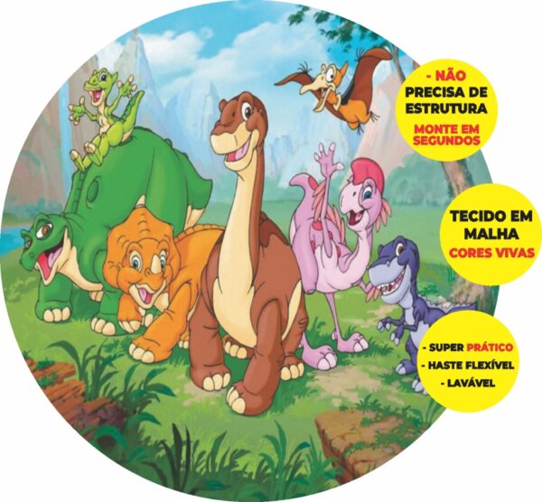 Painel Redondo 3D Em Busca Do Vale Encantado Abre Fácil Tecido