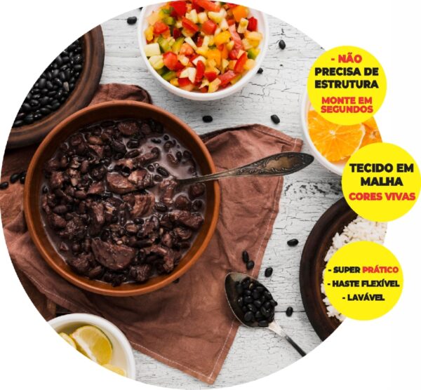 Painel Redondo 3D Feijoada Abre Fácil Tecido